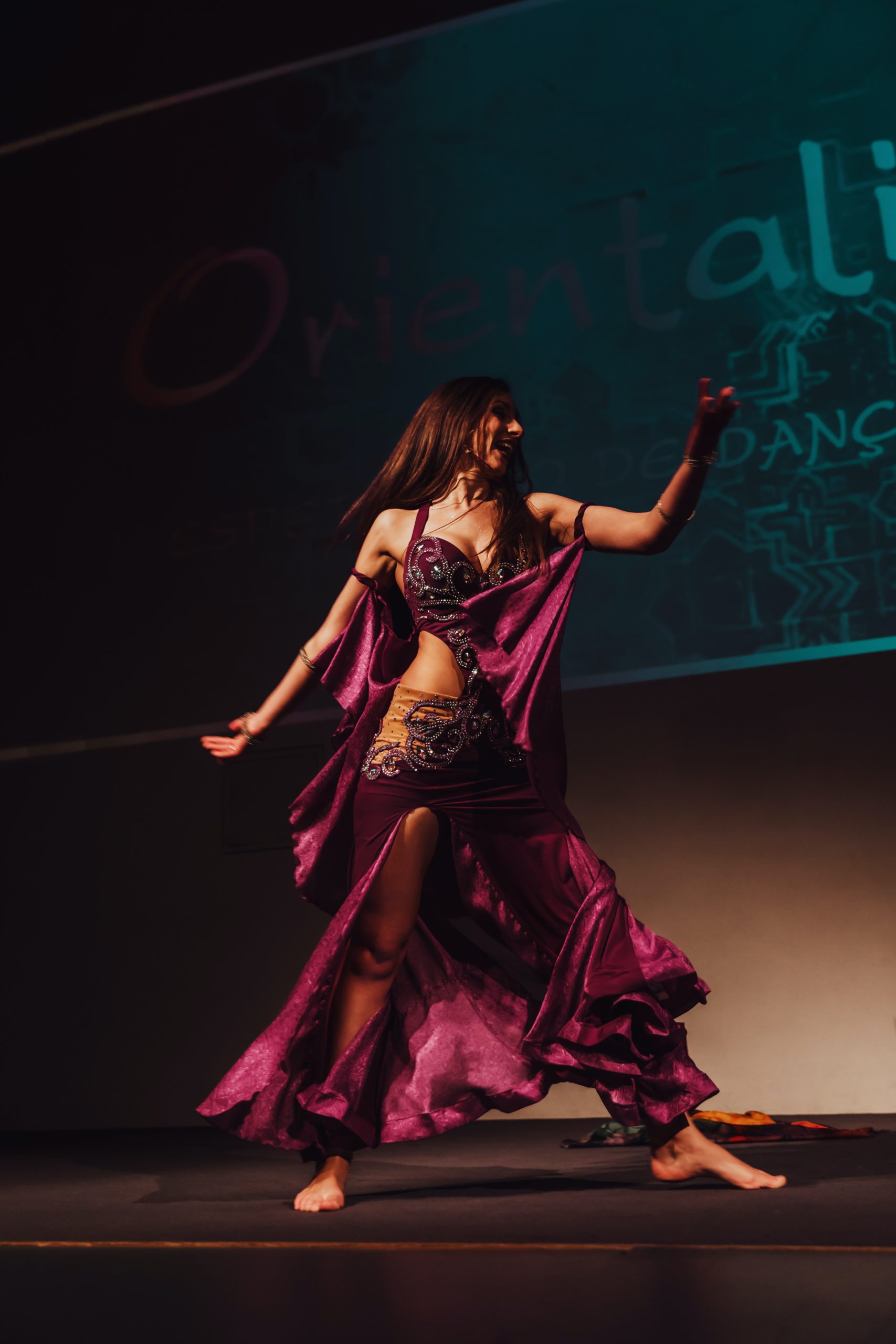 Bellydancer on stage performing